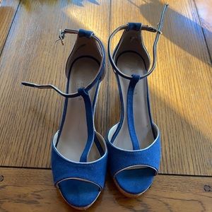 blue wedge sandals